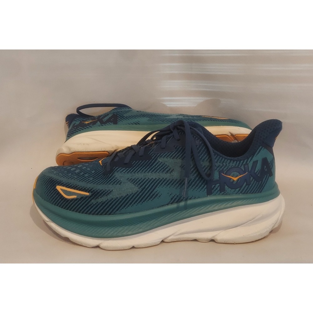 Hoka One One Mens Clifton 9 Midnight Oceanic Running Shoes Sneakers Size 11